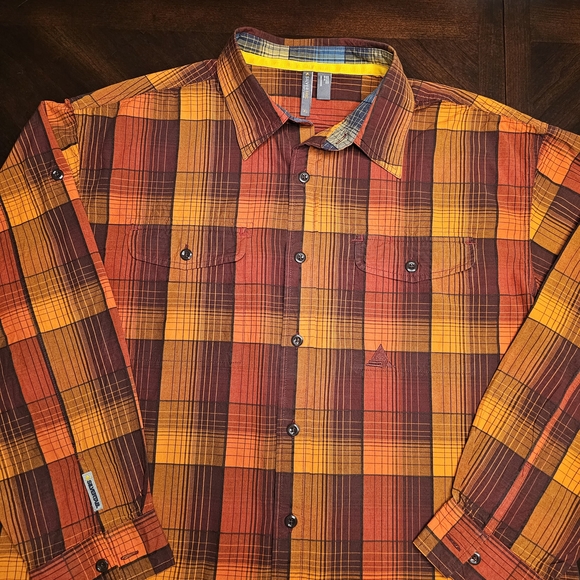 Levi's Silver Tab Men's Button Down Long Sleeves Dress Shirt Orange Size XL - Picture 11 of 12